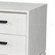 Nightstand with 2 Drawers and Wooden Frame, Off White