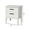Nightstand with 2 Drawers and Wooden Frame, Off White