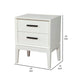 Nightstand with 2 Drawers and Wooden Frame, Off White