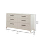 Dresser with 6 Drawers and Wooden Frame, Off White
