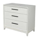 Chest with 3 Drawers and Wooden Frame, Off White