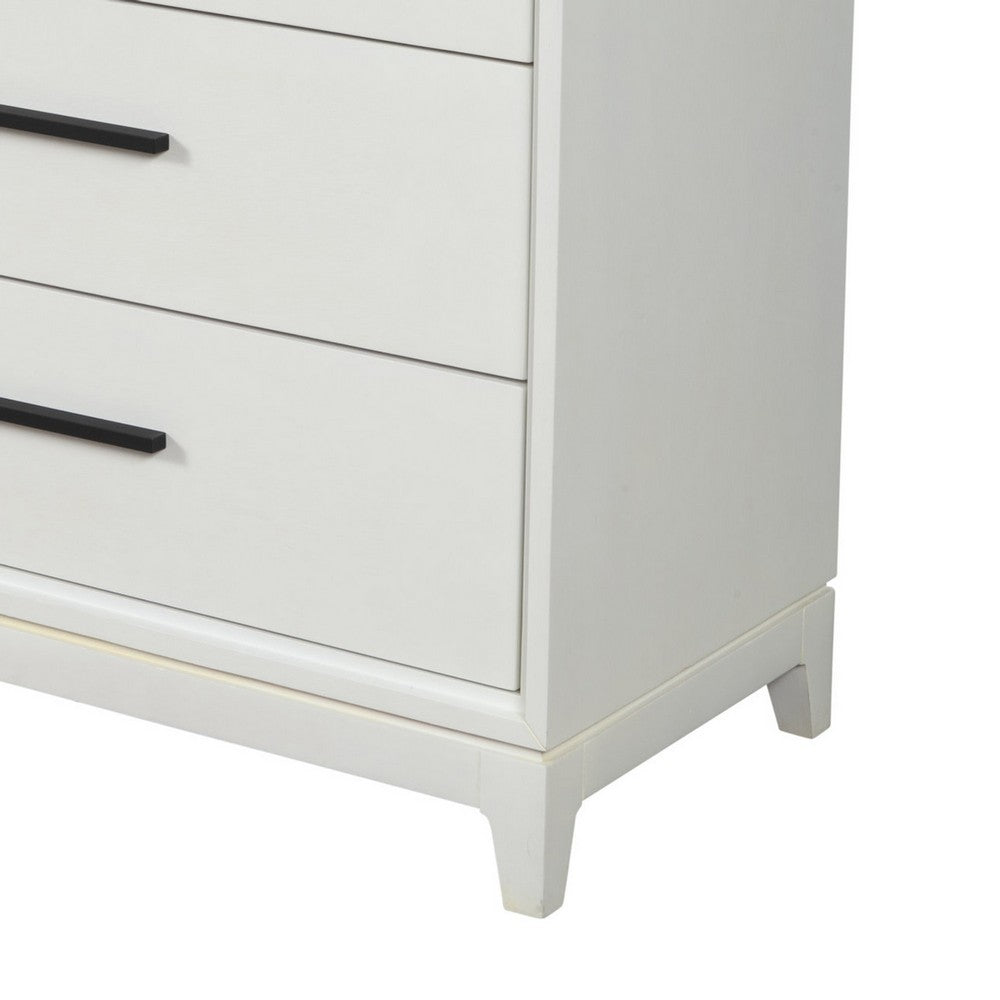 Chest with 3 Drawers and Wooden Frame, Off White