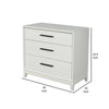 Chest with 3 Drawers and Wooden Frame, Off White