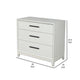 Chest with 3 Drawers and Wooden Frame, Off White