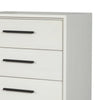 Chest with 5 Drawers and Wooden Frame, Off White