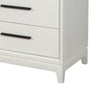 Chest with 5 Drawers and Wooden Frame, Off White