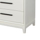Chest with 5 Drawers and Wooden Frame, Off White