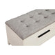 Bench with Fabric Padded Seat and 2 Drawers, Off White