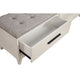 Bench with Fabric Padded Seat and 2 Drawers, Off White