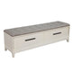 Bench with Fabric Padded Seat and 2 Drawers, Off White