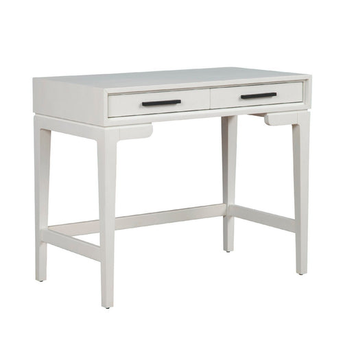 Writing Desk with 2 Drawers and Wooden Frame, Off White