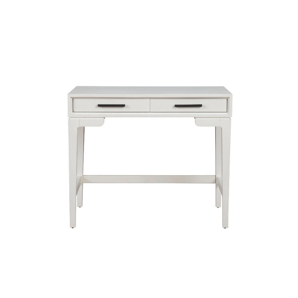 Writing Desk with 2 Drawers and Wooden Frame, Off White