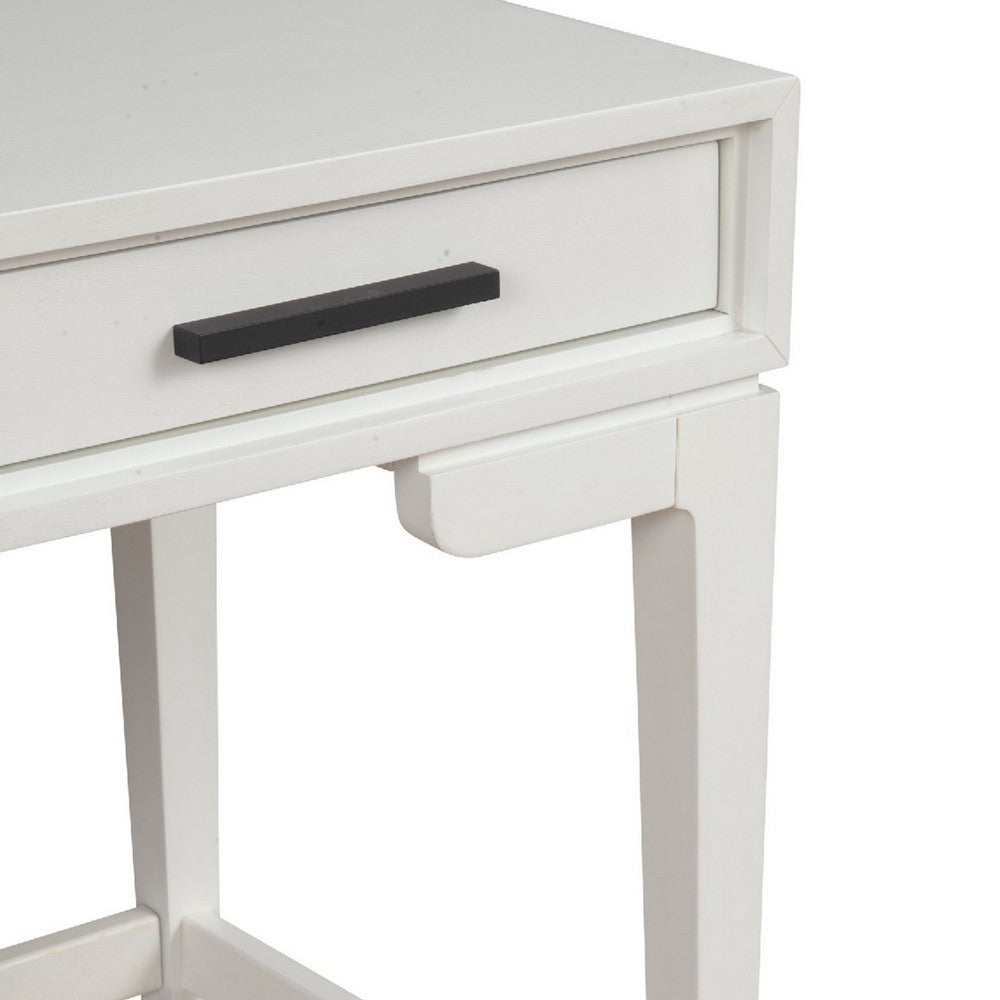 Writing Desk with 2 Drawers and Wooden Frame, Off White