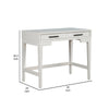 Writing Desk with 2 Drawers and Wooden Frame, Off White