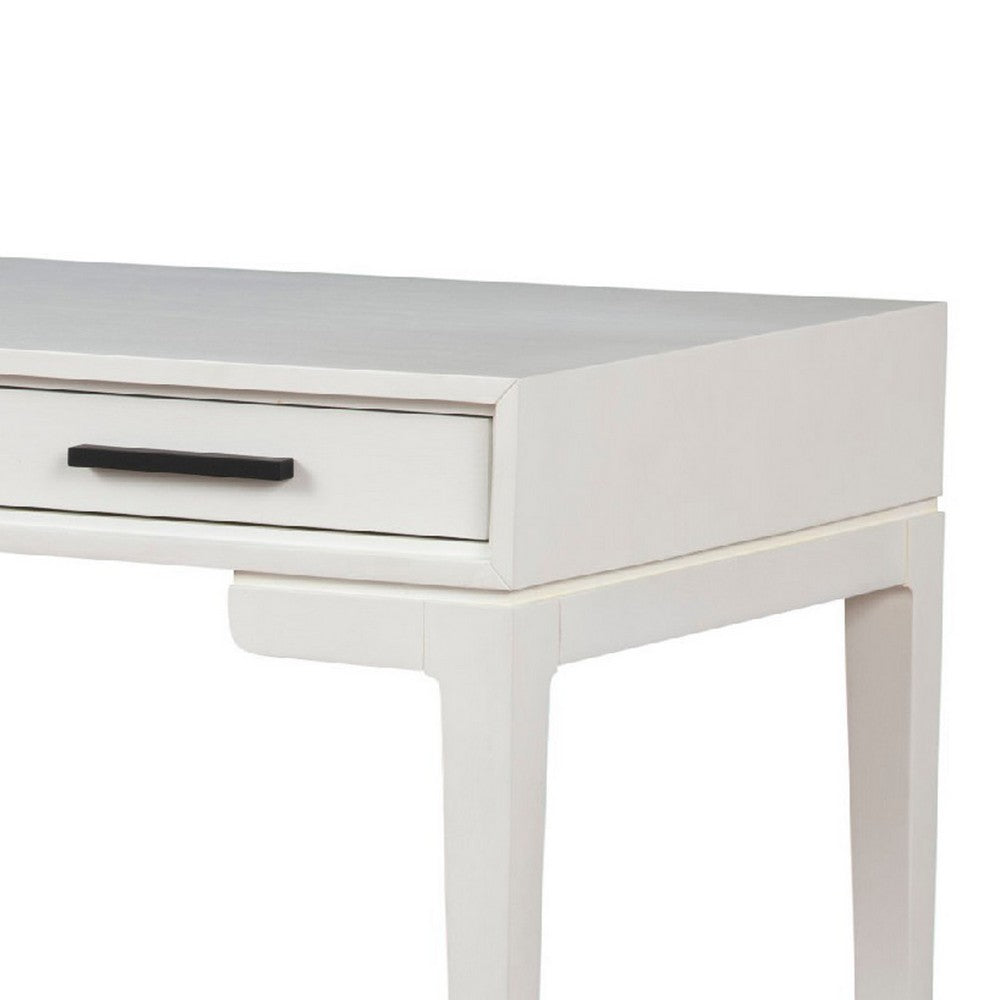 Writing Desk with 3 Drawers and Wooden Frame, Off White