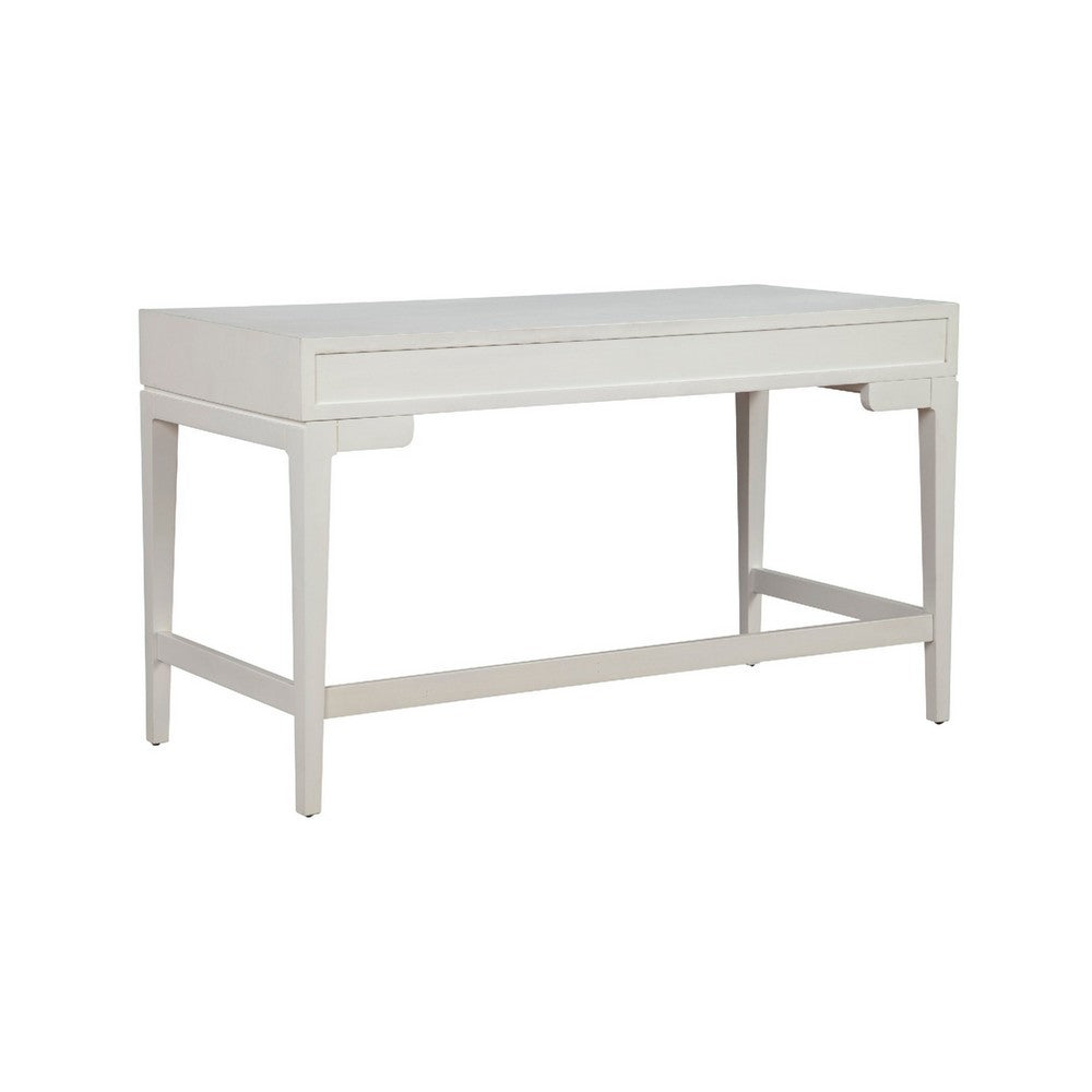 Writing Desk with 3 Drawers and Wooden Frame, Off White
