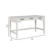 Writing Desk with 3 Drawers and Wooden Frame, Off White