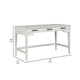 Writing Desk with 3 Drawers and Wooden Frame, Off White