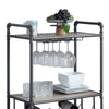 Wine Bottle Rack with 2 Tier Shelves and Metal Frame Gray BM269552