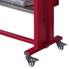 Accent Table with Metal Cargo Style and 3 Caster Wheels, Red By Casagear Home