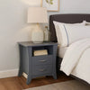 Accent Table with 2 Drawers and Open Compartment, Gray