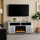 Vivian TV Stand | Electric Fireplace | Beveled Mirror Frame | Silver