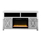Vivian TV Stand | Electric Fireplace | Beveled Mirror Frame | Silver