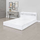 Queen Bed with 6 Under Compartments and Storage Headboard, White