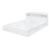 Queen Bed with 6 Under Compartments and Storage Headboard, White