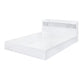 Queen Bed with 6 Under Compartments and Storage Headboard, White