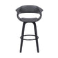 26 Inch Swivel Faux Leather Barstool with Curved Open Back Gray By Casagear Home BM269991