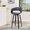 Preston Barstool | 26" | Swivel Faux Leather | Curved Back | Gray
