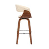 30 Inch Swivel Faux Leather Barstool with Curved Open Back Brown By Casagear Home BM269994