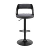 Adjustable Barstool with Open Wooden Back, Black By Casagear Home