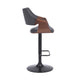 Adjustable Barstool with Faux Leather and Wooden Support Black and Gray BM270039