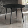 Round Dining Table with Wood and Tapered Legs, Black By Casagear Home