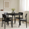 Cora Dining Table | Rounded Wood Top | Tapered Legs | Black