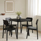 Cora Dining Table | Rounded Wood Top | Tapered Legs | Black