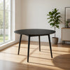 Cora Dining Table | Rounded Wood Top | Tapered Legs | Black