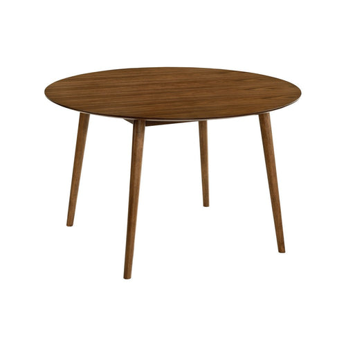 Cora Dining Table | Rounded Wood Top | Tapered Legs | Brown