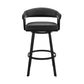 Swivel Barstool with Open Metal Frame and Slatted Arms Black By Casagear Home BM270138