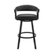 Swivel Barstool with Open Metal Frame and Slatted Arms Black By Casagear Home BM270138