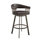 Swivel Barstool with Open Metal Frame and Slatted Arms Brown By Casagear Home BM270140