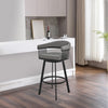 Preston Barstool | Swivel | Metal Frame | Open Slatted Arms | Gray & Black