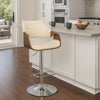 Cora Barstool | Curved Faux Leather Back & Seat | Cream