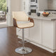 Cora Barstool | Curved Faux Leather Back & Seat | Cream