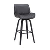Preston Barstool | 30" | Curved Padded Back & Seat | Gray