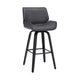 Preston Barstool | 30" | Curved Padded Back & Seat | Gray