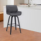 30 Inch Bar Stool with Curved Padded Back and Seat Gray By Casagear Home BM270436