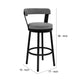 Swivel Counter Barstool with Curved Open Back and Metal Legs Light Gray By Casagear Home BM271140
